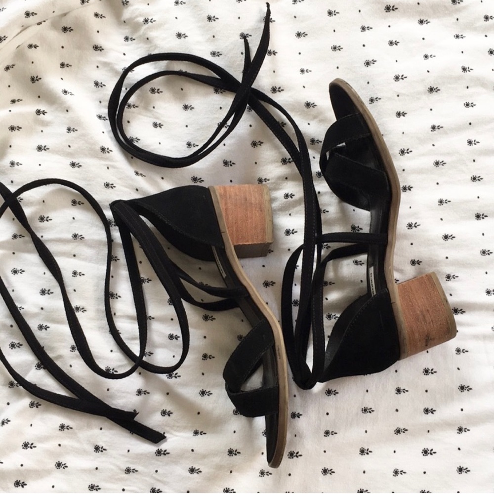 Steve Madden Wrap Sandals Black, Size 8.5